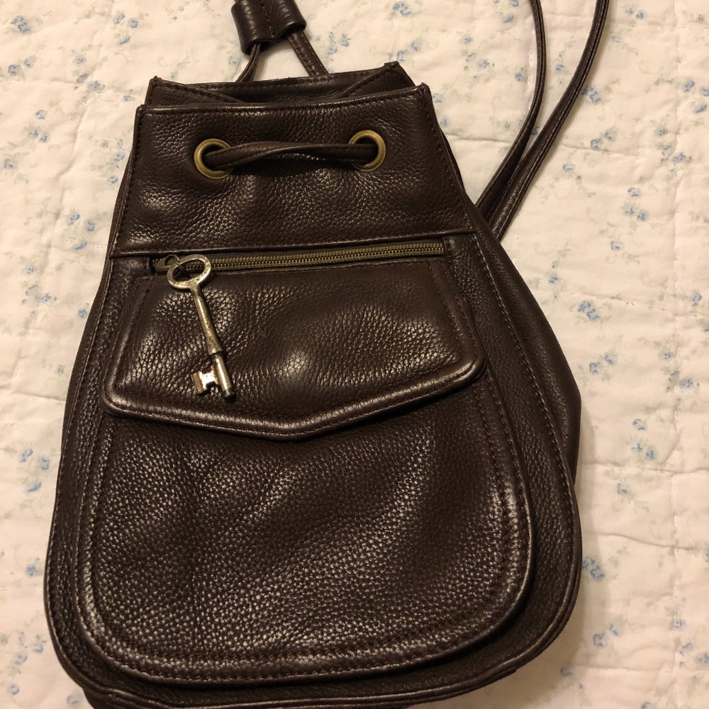 Fossil Mini backpack purse, Leather, brown